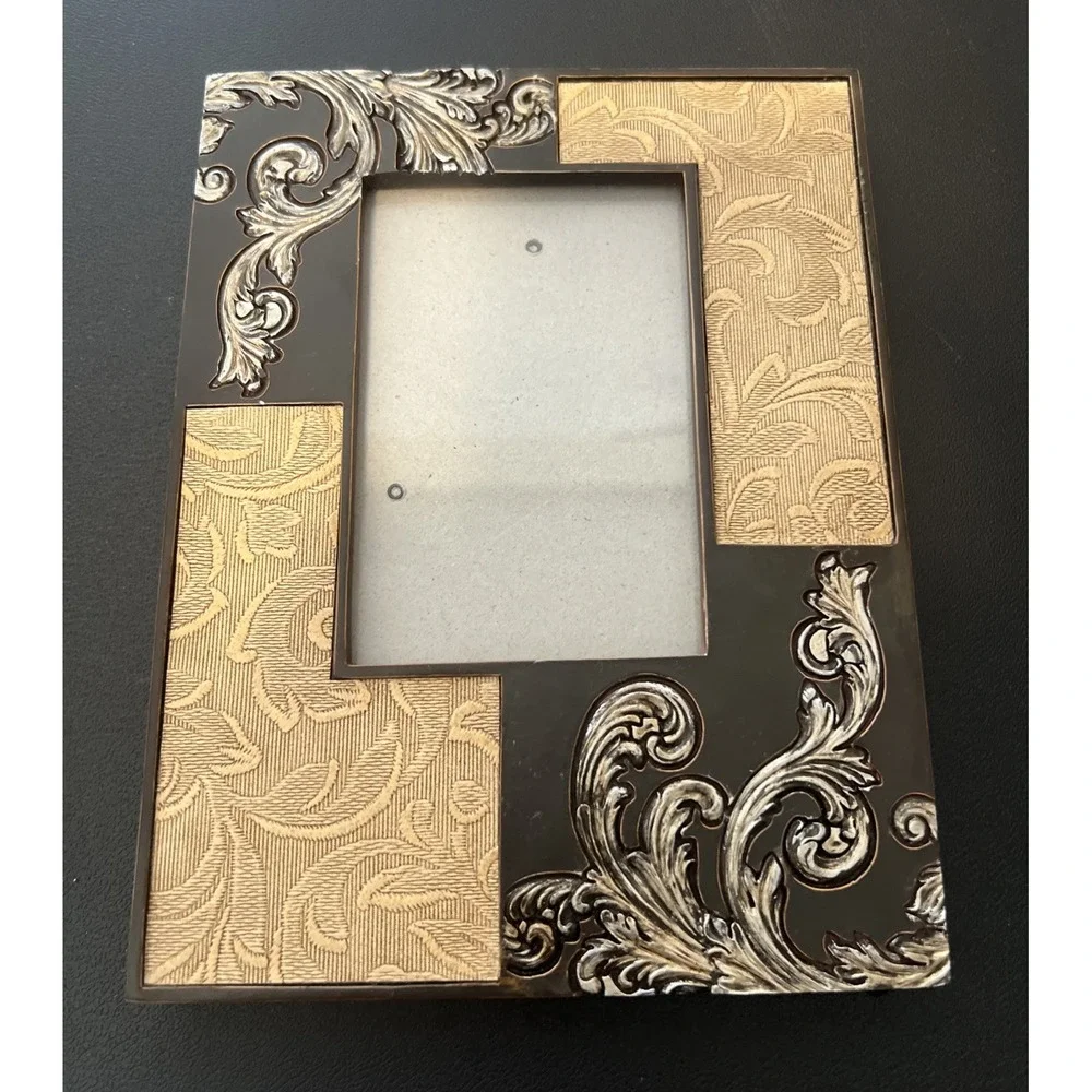 Black‎ & Gold Ornate Design Picture Frame Elegant w/ Antique Look